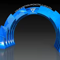 Blue Modern Archway Featuring New Pattern Harmony Text And Illuminated Design