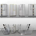 Modern Shower Sauna Glass Enclosures With Transparent Design Multiple Styles Gold Accents