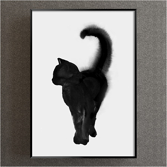 Modern Animal Painting Cat Decorative Painting 3d model