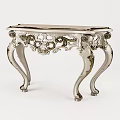 Elegant Ornate Console Table With Intricate Carved Details And Decorative Curved Legs