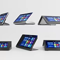 Various Modern Tablet Computers With Adjustable Stands And Colorful Screen Interfaces