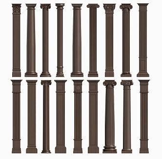 European-style French-style American pillars 3d model