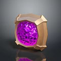 Handmade Stone Wood Frame Enclosing Shiny Purple Gem Centerpiece