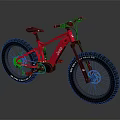 Red Electric Fat Tire Mountain Bike With Suspension Fork And Black Wheels