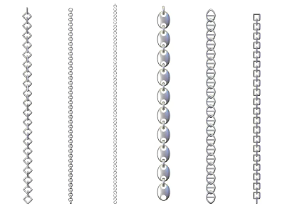 Jewelry Chains in Various Styles with Different Link Designs for Fashion Accessories 3d model
