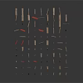 Wooden Clothespins with Red Accents in Various Sizes for Daily Household Use