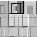 Various Modern Door Designs Including Glass Sliding And Double Panel Options 3d model