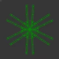 Modern Geometric Ceiling Light With Radial Spoke Design And White LED Fixture