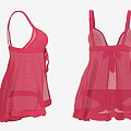 Stylish Pink Spaghetti Strap Dress with Bow Decoration and Lace Fabric