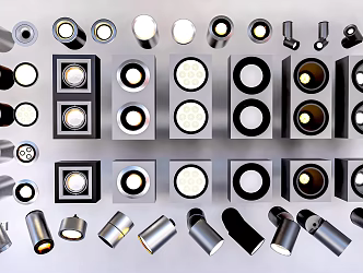 Modern spotlight downlight spotlight ceiling lamp combination spotlight combination track spotlight 3d model