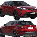 Red Toyota SUV with LED Headlights Black Wheels Sunroof and Modern Front Rear Design