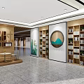 School Library Interior With Bookshelves Books Tables Chairs And Decorative Paintings