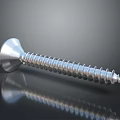 Stainless Steel Flat Head Threaded Screw For Industrial Hardware Applications 3d model