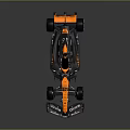 Orange and Black McLaren Formula One Racing Car with Aerodynamic Design and Streamlined Body