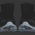Black High Top Shoes with Mesh Upper White Rubber Sole and Adjustable Straps