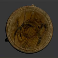 Wooden Stool With Round Seat Natural Wood Grain And Carved Legs Rustic Design