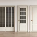 White Interior Hinged Doors With Glass Panels And Various Designs For Home