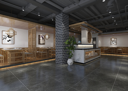 New Chinese Hot Pot Shop 3d model