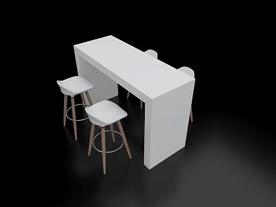 Modern White Meeting Table And Chairs With Wooden Legs Simple Design For Office Use 3d model