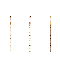 Three Modern Brass Hanging Chandeliers With Glass Beads Linear Pendant Design