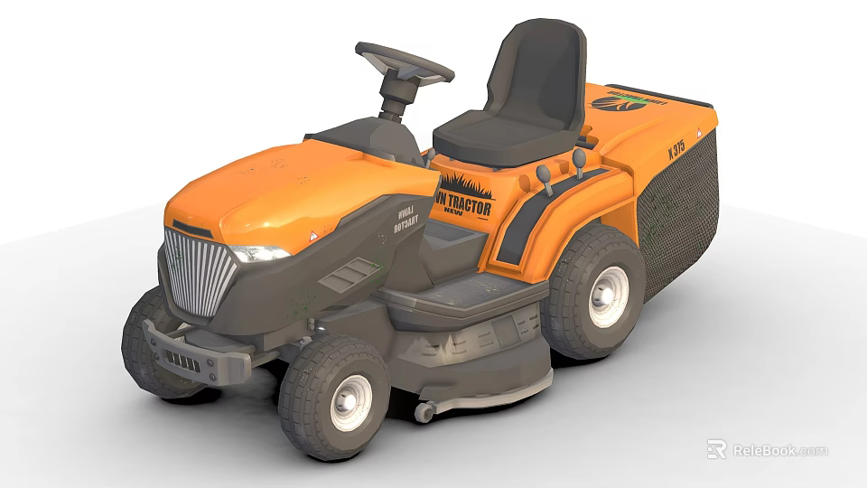 Orange Victory Riding Lawn Mower For Outdoor Gardening And Lawn Maintenance 3d model 