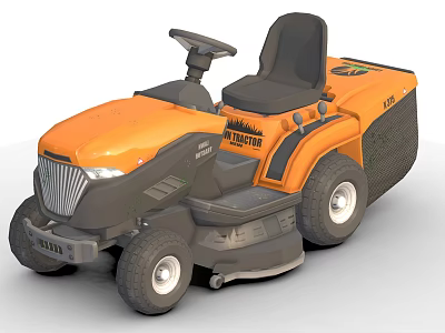 Orange Victory Riding Lawn Mower For Outdoor Gardening And Lawn Maintenance 3d model