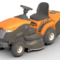Orange Victory Riding Lawn Mower For Outdoor Gardening And Lawn Maintenance