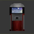 Modern Household Water Dispenser With Digital Display Control Buttons And Red Cup