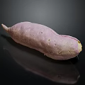 Whole Fresh Purple Sweet Potato With Smooth Skin On Black Background