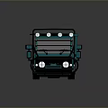 Teal Toy Truck Model With Black Frame Roof Lights And Cargo Bed