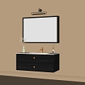 French Bathroom Cabinet Washstand Bathroom Cabinet Mirror 3d model