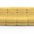 Modern Yellow Lazy Sofa With Comfortable Pleated Design And Soft Padding 3d model