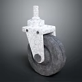 Industrial Caster Wheel With Gray Rubber Tire And White Metal Bracket