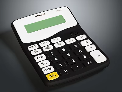 Sharp Office Calculator With Green Display White Buttons And Functional Keys For Office Use 3d model