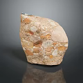 Stone Wood Decorative Object With Natural Fossil Texture And Multicolor Surface 3d model