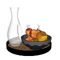 Modern Fruit Plate Water Cup Dinner Plate 3d model