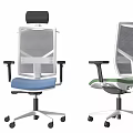 Ergonomic Mesh Back Office Chairs with Adjustable Headrests Armrests and Rolling Wheels 3d model