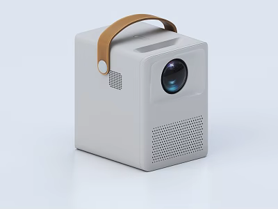 Projection Monitoring Portable White Device With Handle Lens And Ventilation Design 3d model