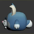 Cute Blue Rabbit Plush Toy With Pink Ears White Ear Tips Whiskers And Black Eyes