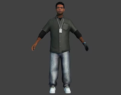 modern man european and american black 3d model