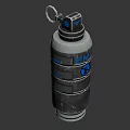 Black Cylindrical EMP Weapon Design With Glowing Blue Tactical Military Device