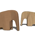 Elegant Elephant Shaped Sofa Stools In Brown And Wooden Design For Living Room Decor