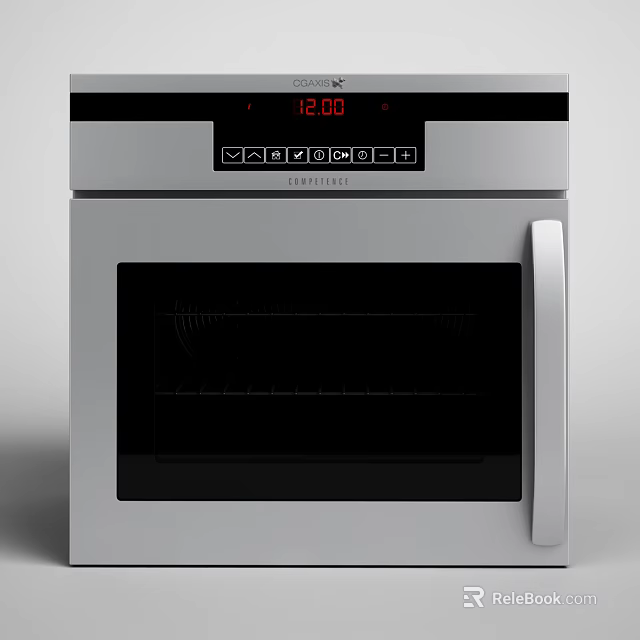 Modern Electric Oven With Digital Display Time Control And Glass Door 3d model 