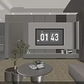 Modern Hotel Guest Room Interior With Comfortable Sofa TV Wall And Bookshelf