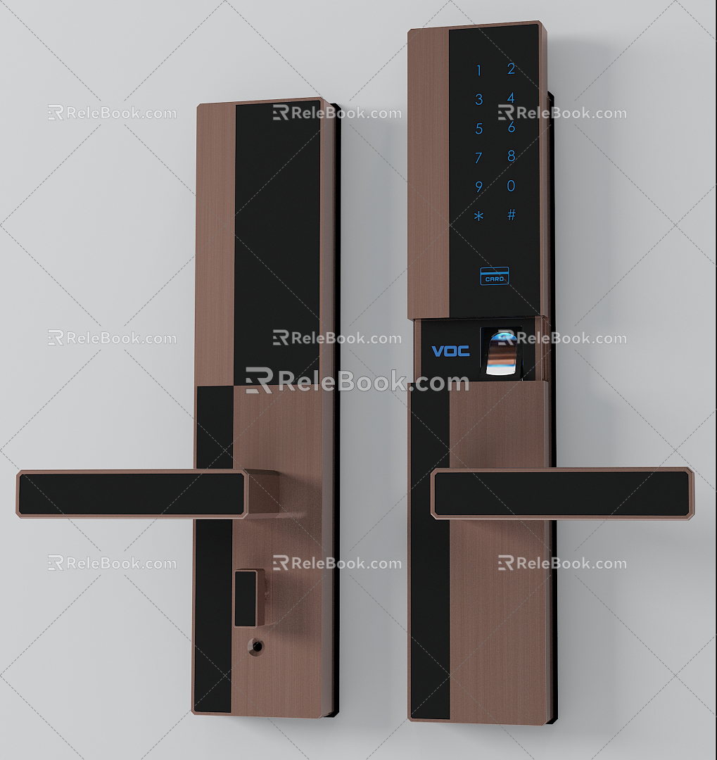 Modern smart door lock electronic smart lock 3d model