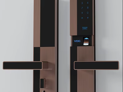 Smart Door Handle With Password Keypad Fingerprint Recognition And USB Charging Port 3d model