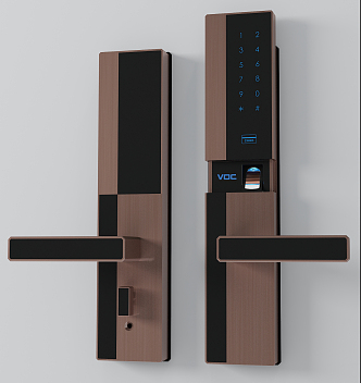 Modern smart door lock electronic smart lock 3d model