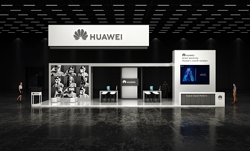 Huawei foreign exhibition booth model 3d model