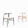 Modern Minimalist Armchair With Black Brown Frame And Brown Leather Seat Design