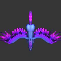 Colorful Vibrant Mythical Pegasus With Blue Body And Purple Pink Feathered Wings